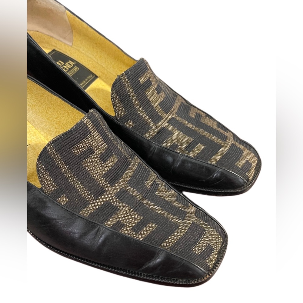 Fendi Zucca Logo Leather Loafers | Size 36.5 or 23.5 cm - Picture 6 of 16